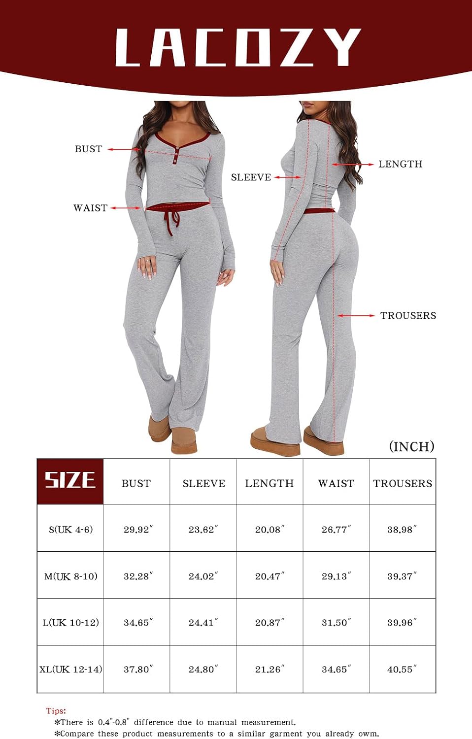 Detalle 2 de LACOZY Womens 2 Piece Pajama Set