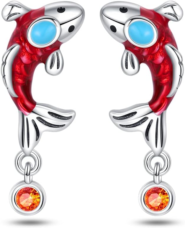 Detalle de KUNSIR 925 Sterling Silver U Shaped Hoop Earrings with Colourful Cubic Zirconia