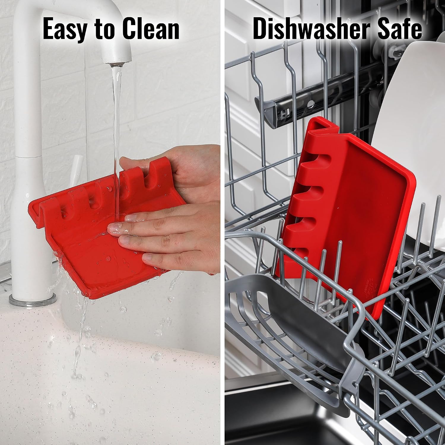 Detalle de Zulay Kitchen Silicone Spoon Rest, Red