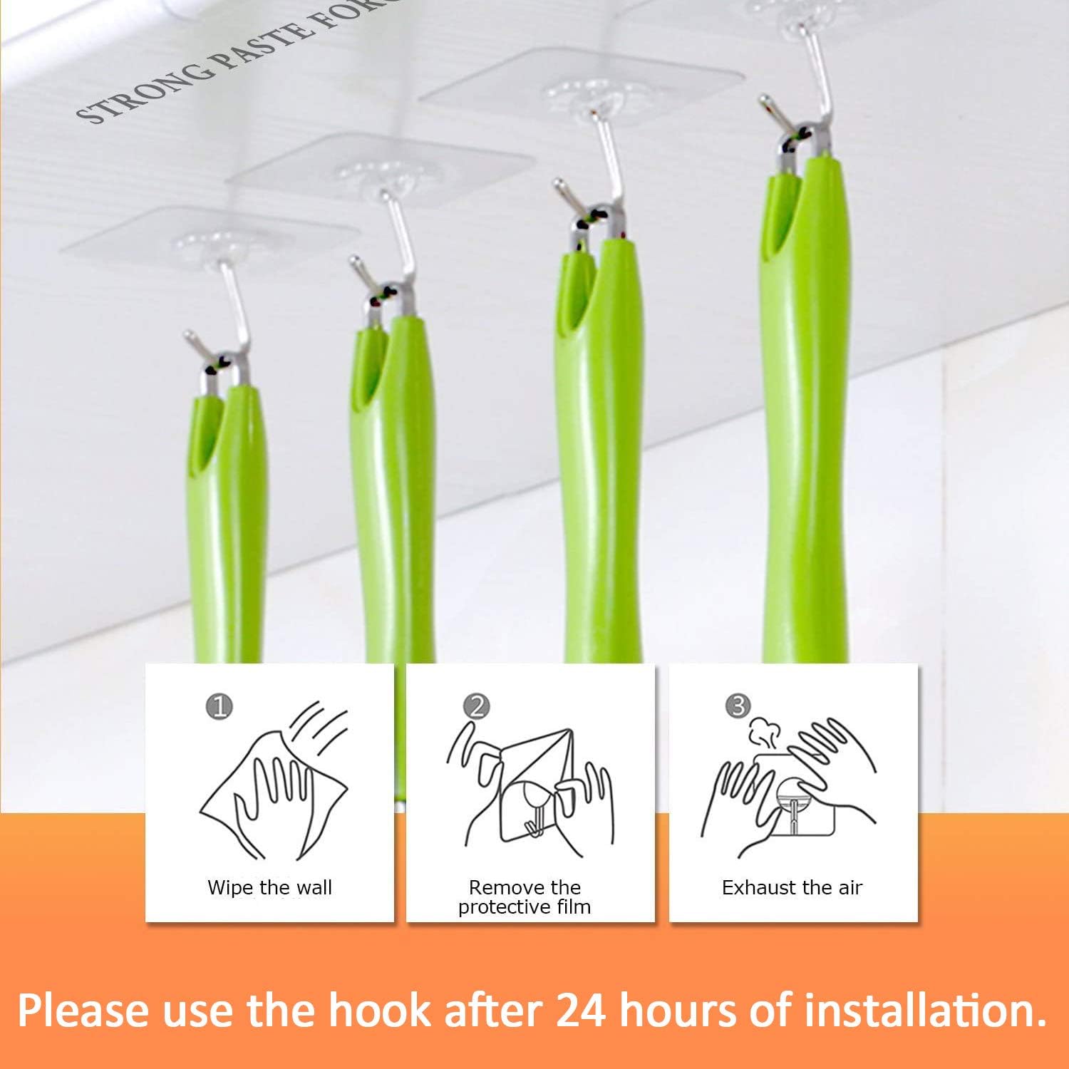 Thumbnail 1 de AOMEES Adhesive Heavy Duty Hooks 8kg 12pcs
