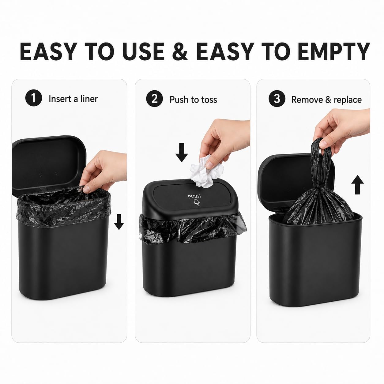 Thumbnail 5 de EnthuLove mini car trash bin 2-pack with 150 bags