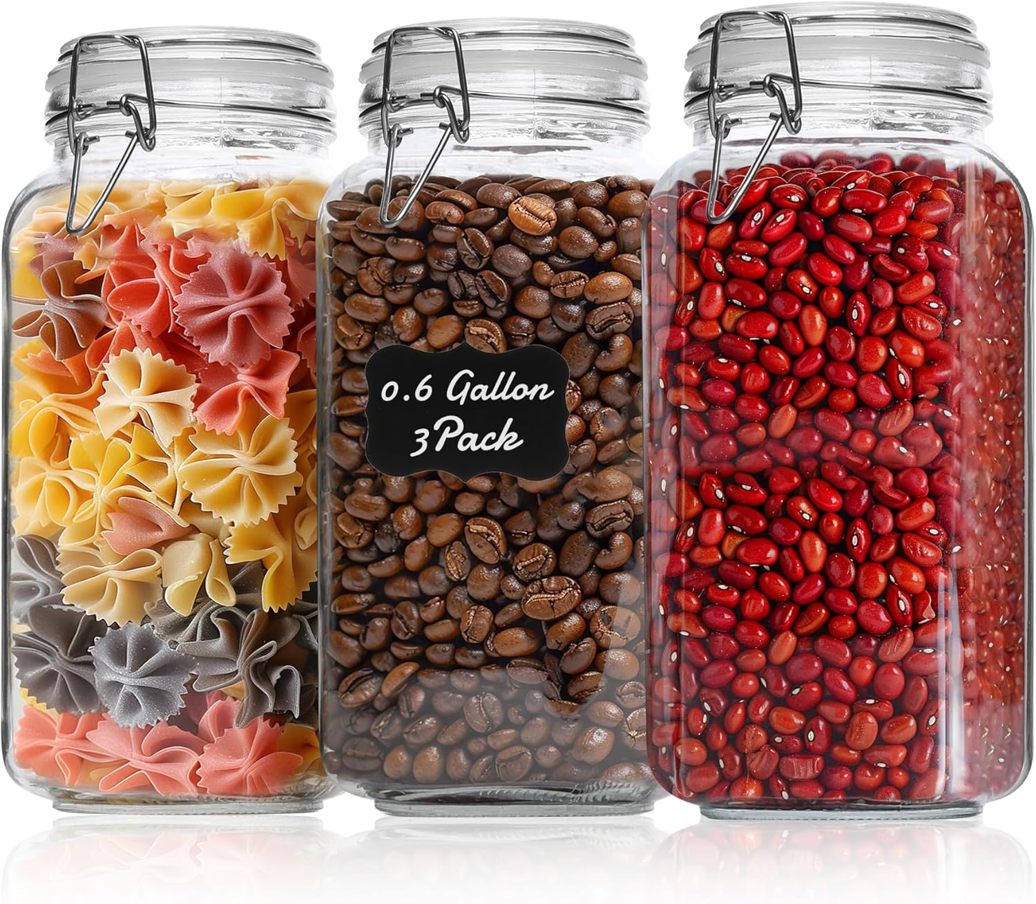 Detalle de ComSaf Airtight Glass Jars 0.6 Gallon ⚖
