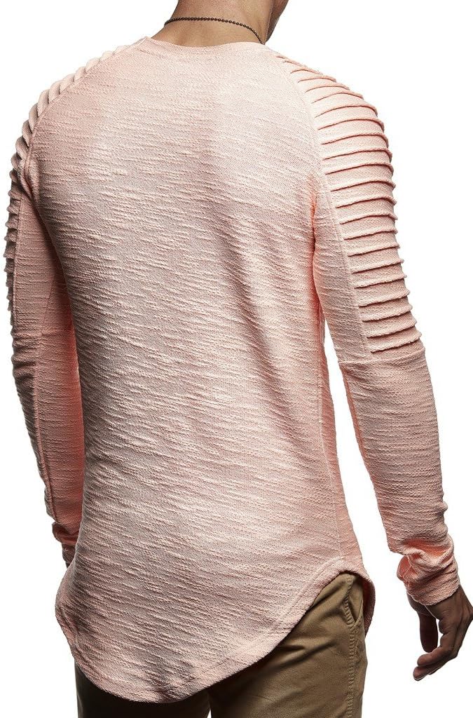 Detalle de Leif Nelson LN-8310: Maglione da Uomo Girocollo in Felpa, comfort everyday