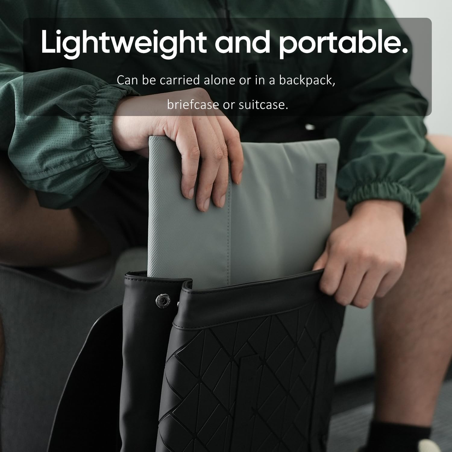 Thumbnail 5 de ARZOPA 17.3" Portable Monitor Sleeve Bag — PU Leather Waterproof Storage Case (Grey)