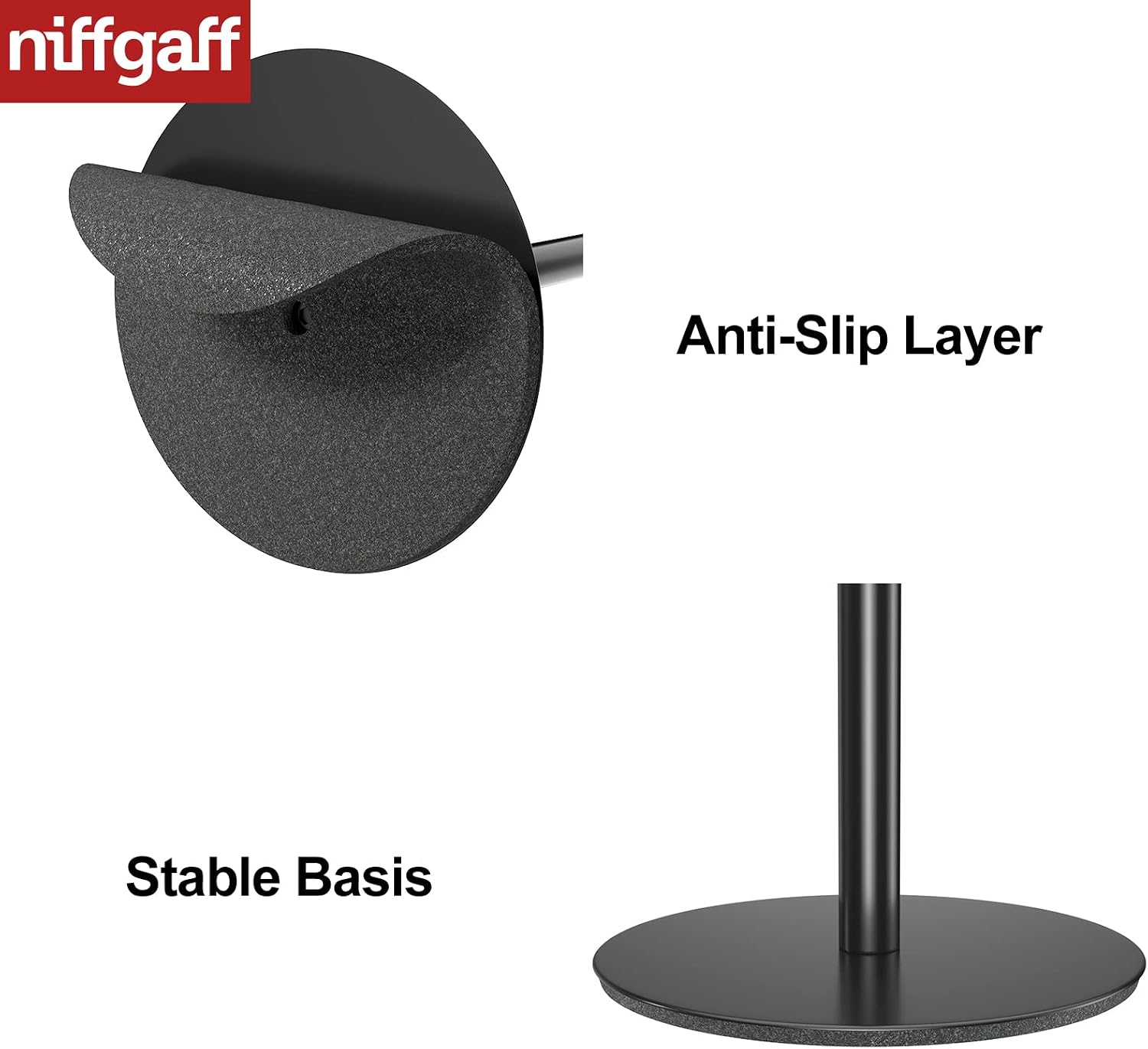 Detalle 2 de Freestanding Stainless Steel Toilet Roll Holder Stand with Black Finish