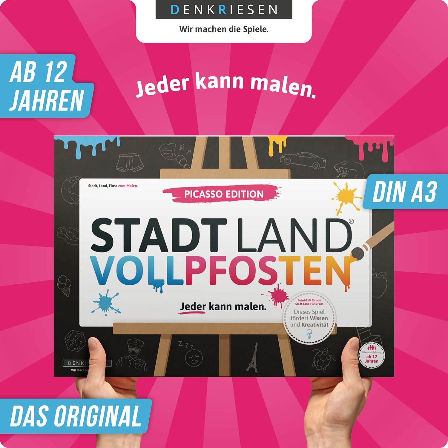 Detalle de DENKRIESEN Stadt Land VOLLPFOSTEN® Picasso Edition (Erweiterung) – Stadt Land Fluss zum Malen ab 8 Jahren