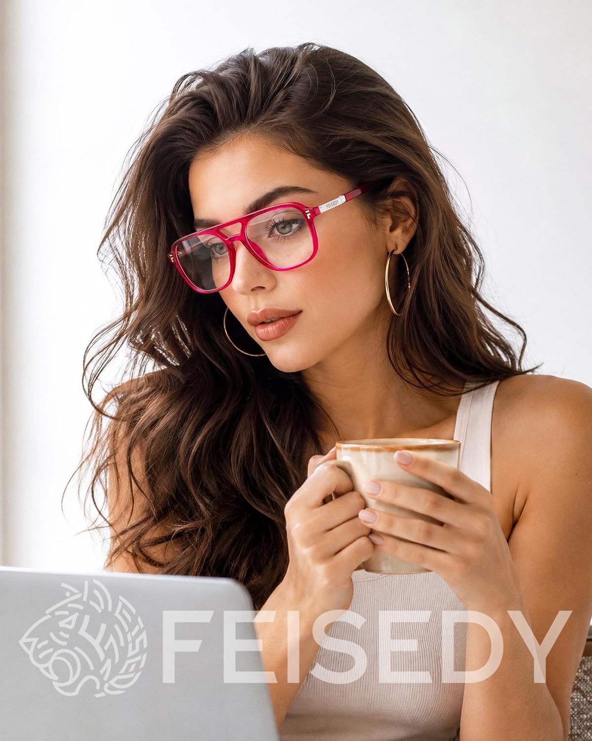 Detalle de FEISEDY Aviator Blue Light Glasses B0358