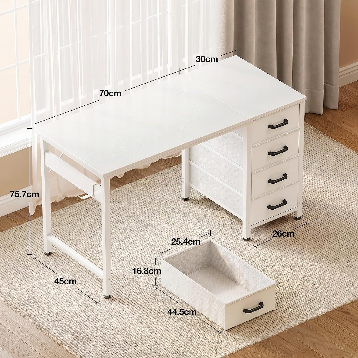 Detalle de ODK Piccola Scrivania 100x48cm con 4 Cassetti