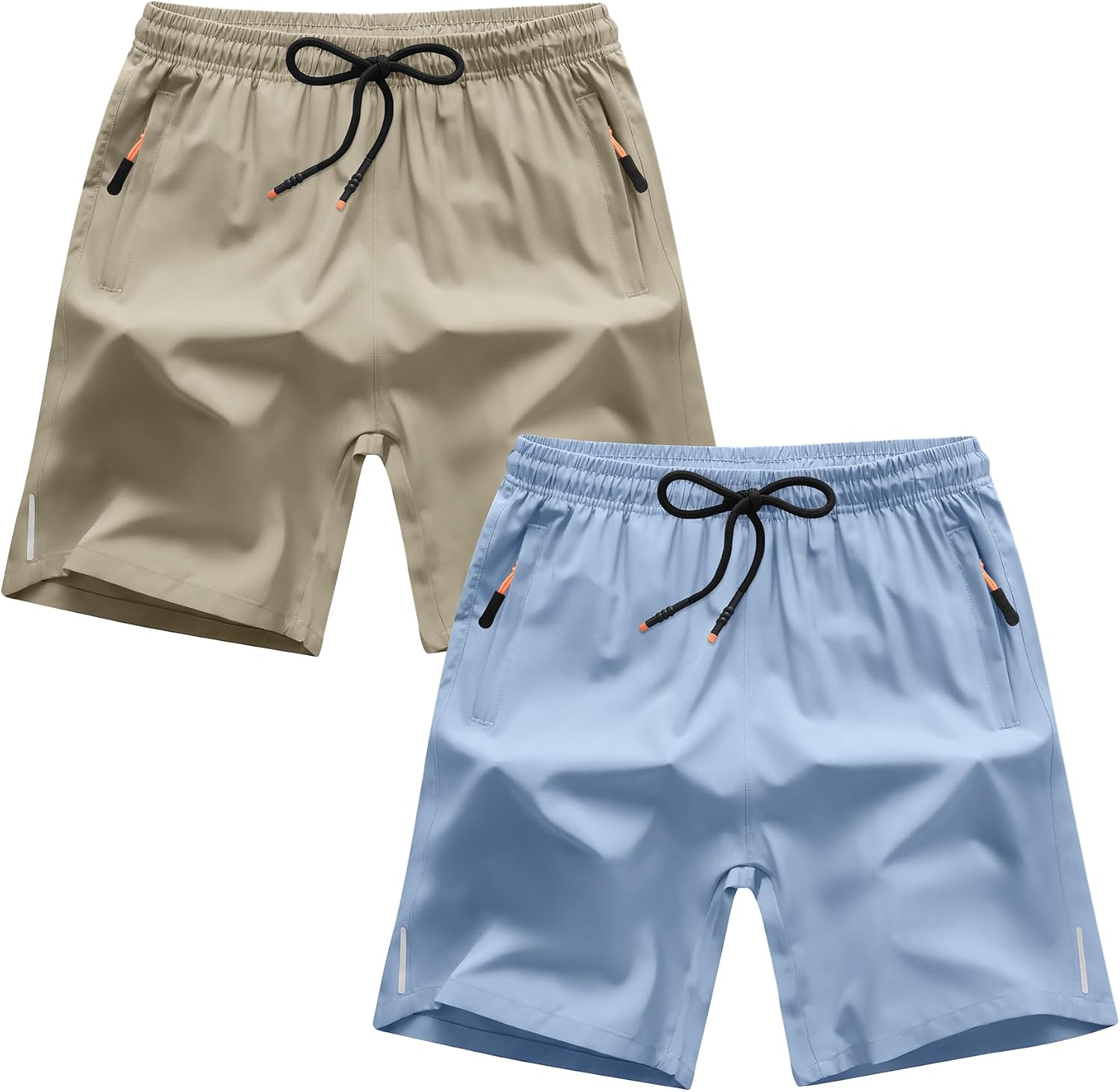 Detalle de ANHDM Boys Shorts Quick Dry Athletic Running Shorts with Zipper Pockets