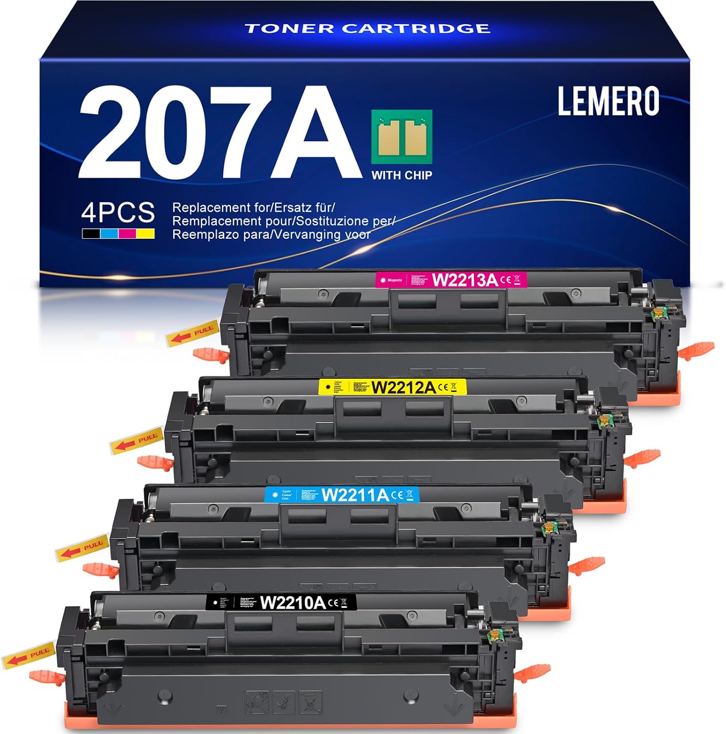 Detalle de Lemero 207A Toner Set 4er‑Pack für HP Farb-Laserprinter 🎨