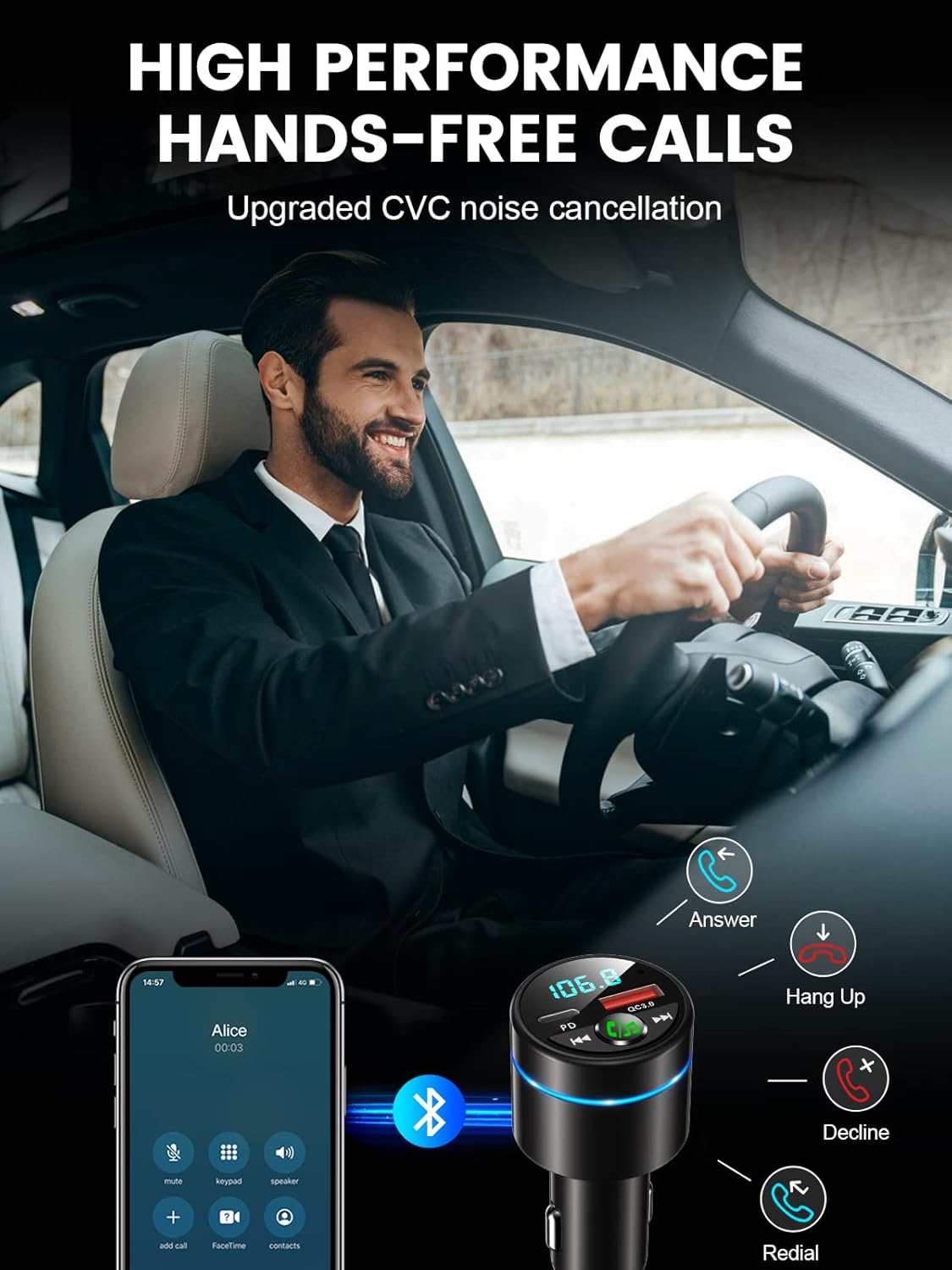 Detalle 1 de Bluetooth Car Adapter 5.3 30W charger