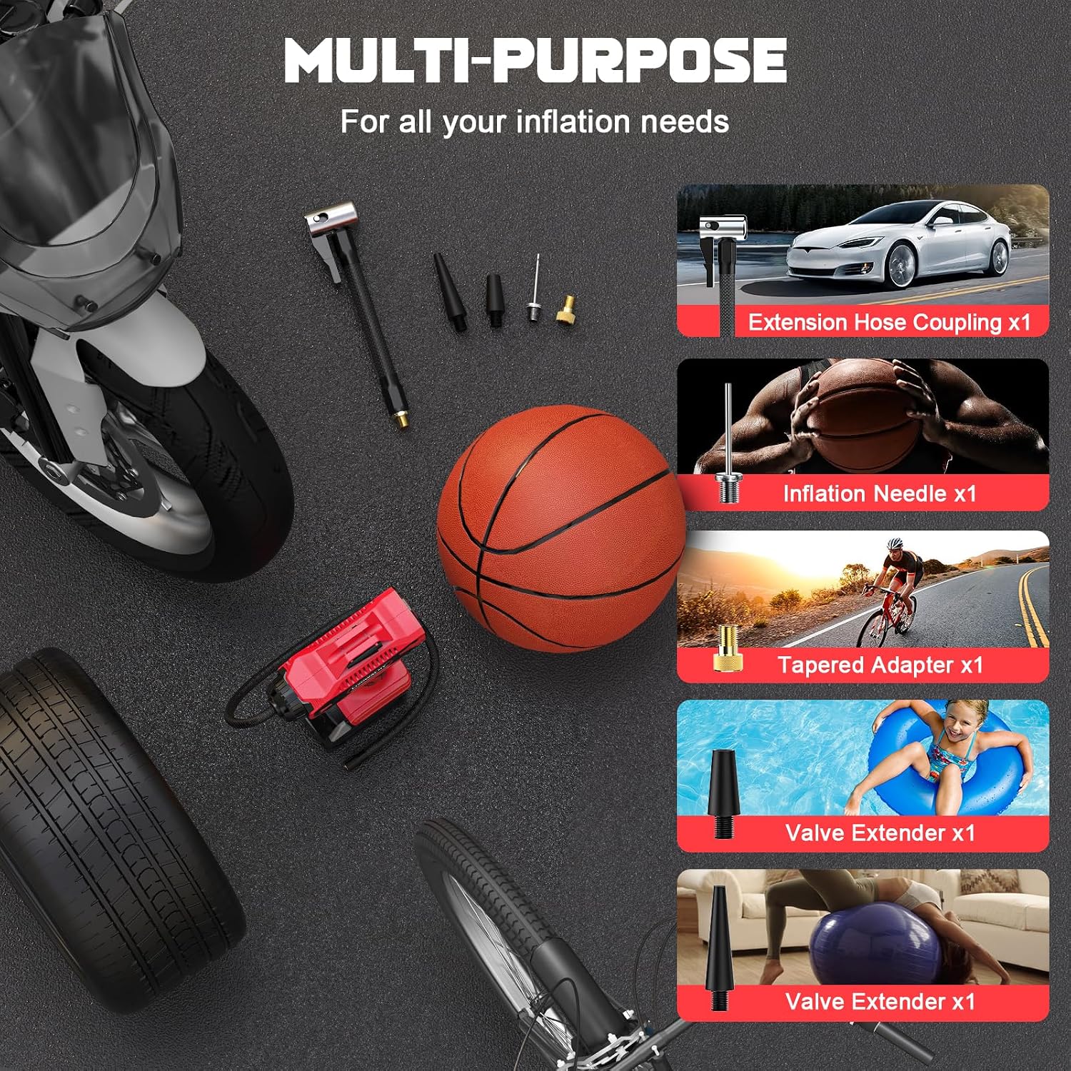 Thumbnail 4 de LIVOWALNY 160PSI Cordless Tire Inflator Compatible with Milwaukee 18V