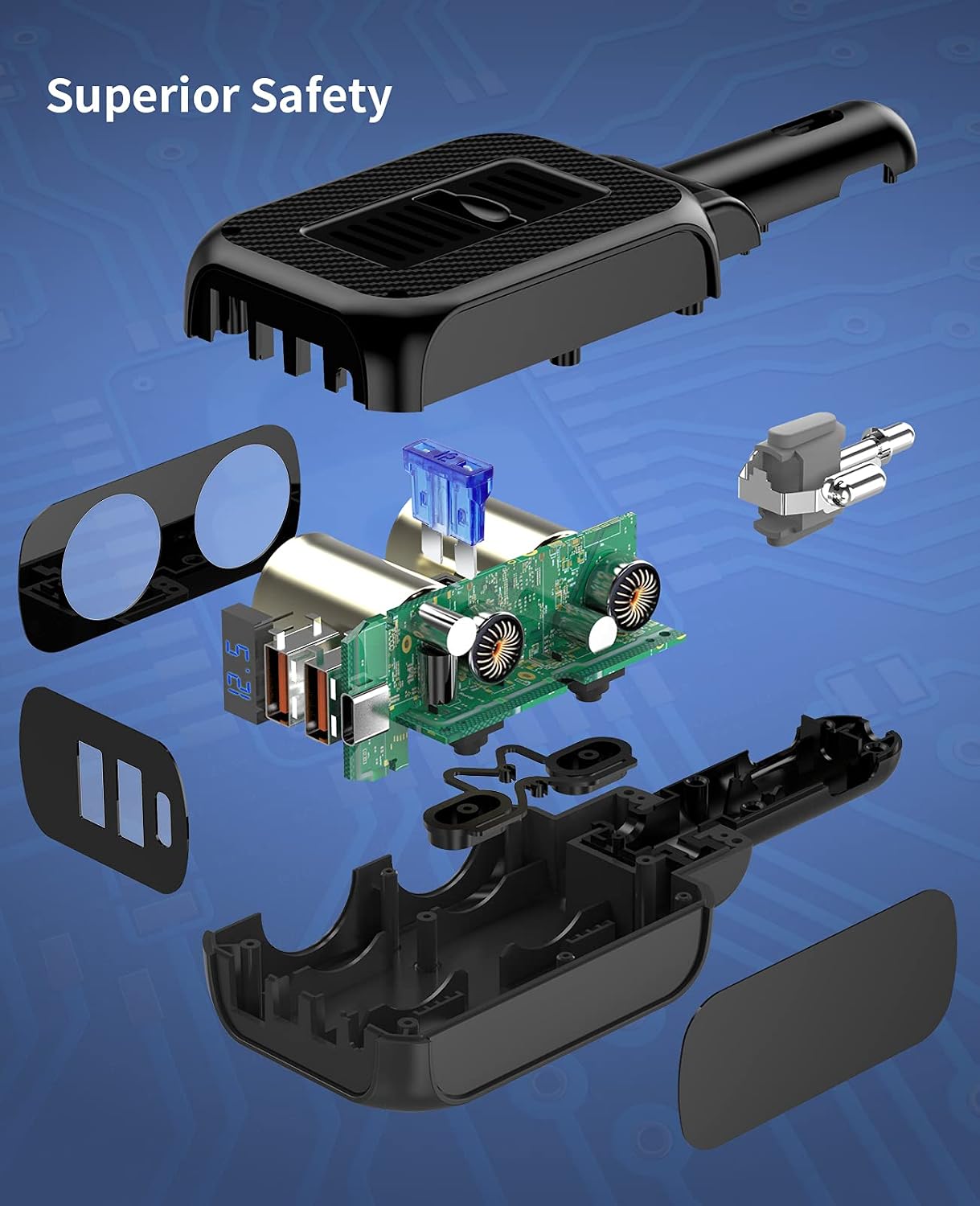 Thumbnail 6 de SUPERONE 180W Cigarette Lighter Splitter with 20W PD and 2 Sockets