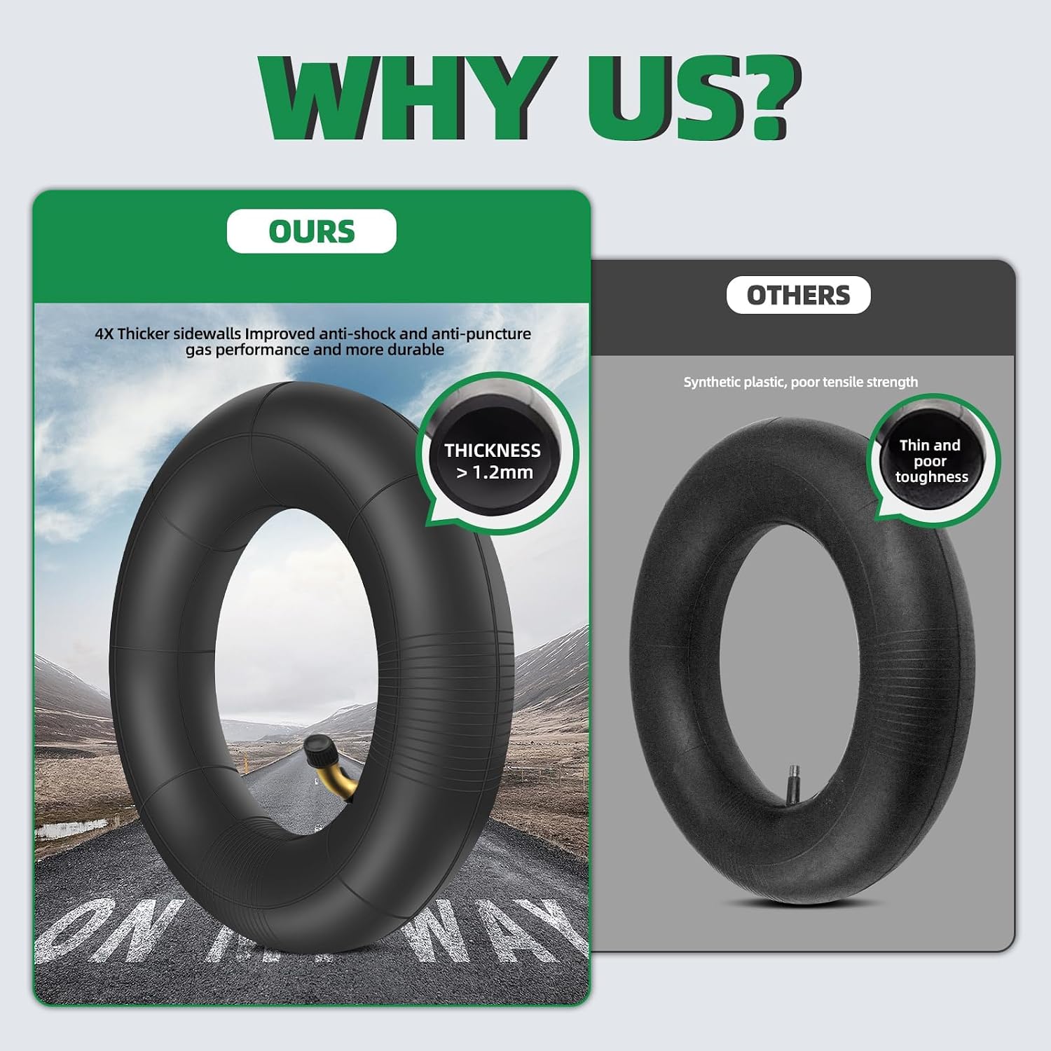 Thumbnail 6 de MEAOR 2Pcs 13x5.00-6 Inner Tube with TR87 Angled Valve Stem — Replacement for Razor Dirt Quad and More