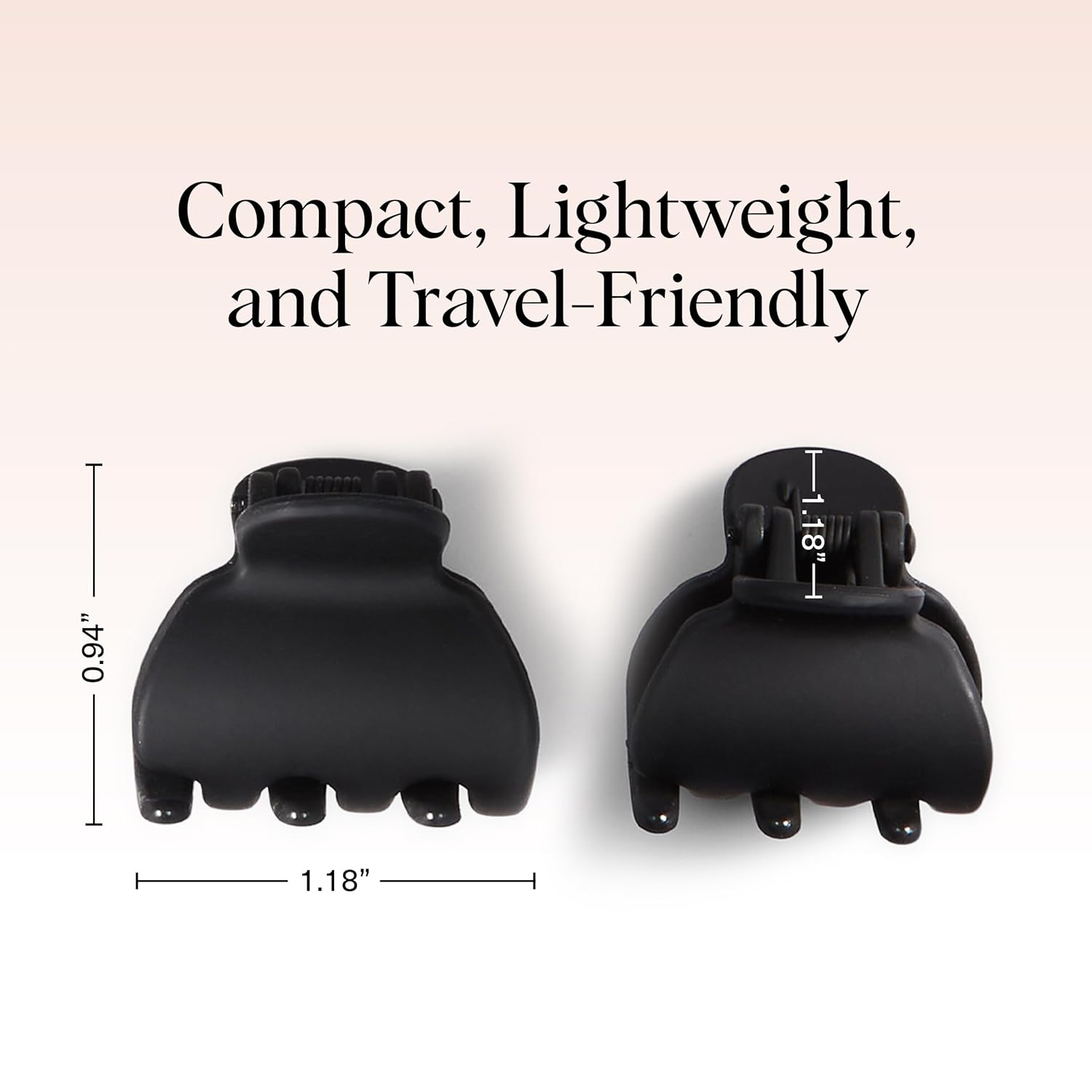 Detalle 2 de Kitsch Mini Claw Clips (Tortoise & Black) — 6 Pack Small Hair Clips for Women & Kids