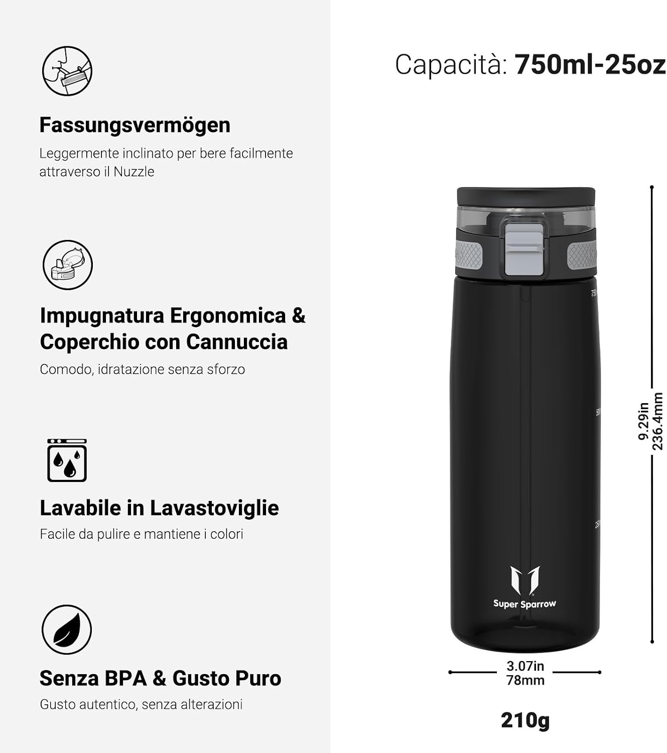 Thumbnail 2 de Super Sparrow Borraccia TouchSip 500 ml