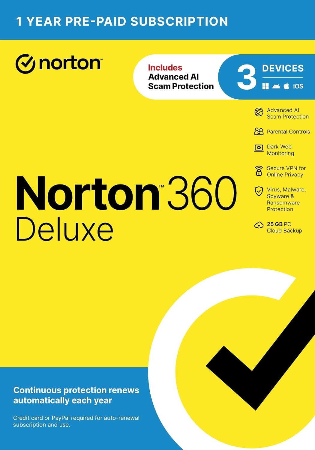 Thumbnail 6 de Norton 360 Deluxe Antivirus for 3 Devices with AI Scam Protection, VPN, Dark Web Monitoring & Cloud Backup