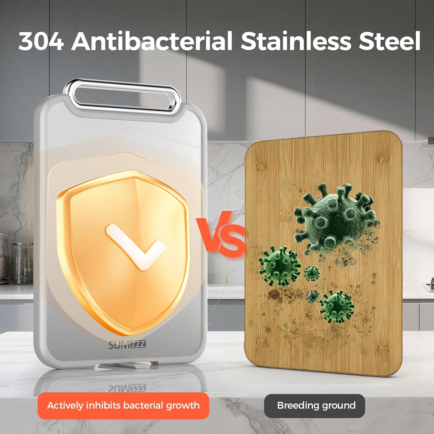 Thumbnail 3 de Sumzzz Stainless Steel Cutting Board 16”×11” 🍽️