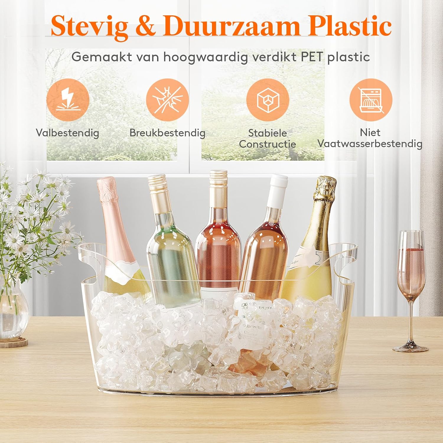 Detalle 2 de Lifewit 24495 ijsemmers, set van 2, 6,5 liter, transparant kunststof