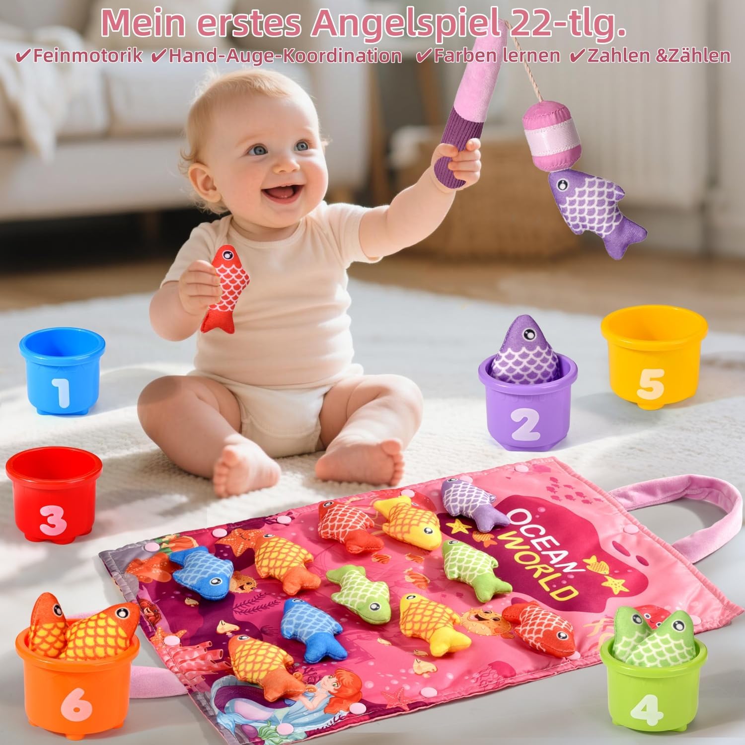 Detalle 2 de Tokiyis Baby Angelspiel ab 12 Monaten, rosa