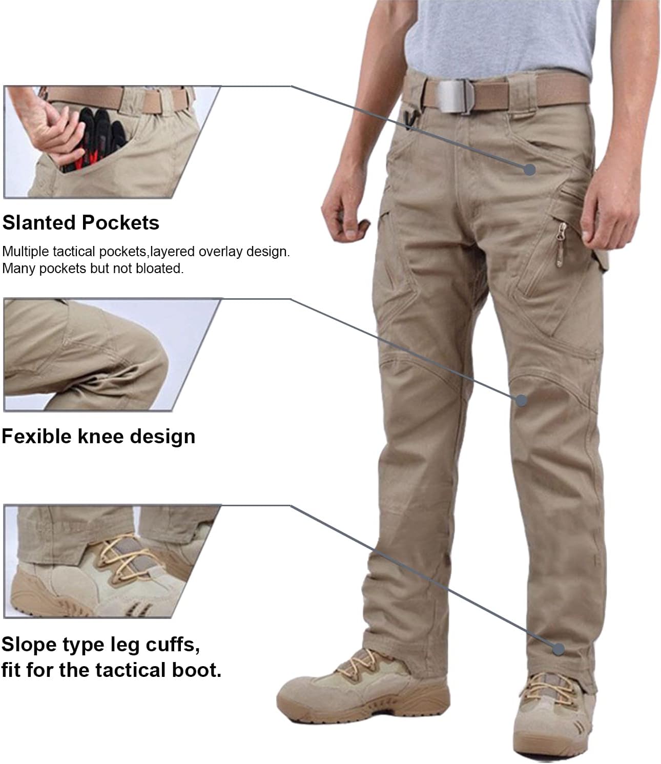 Detalle de Outdoor cargo work trousers by FEDTOSING