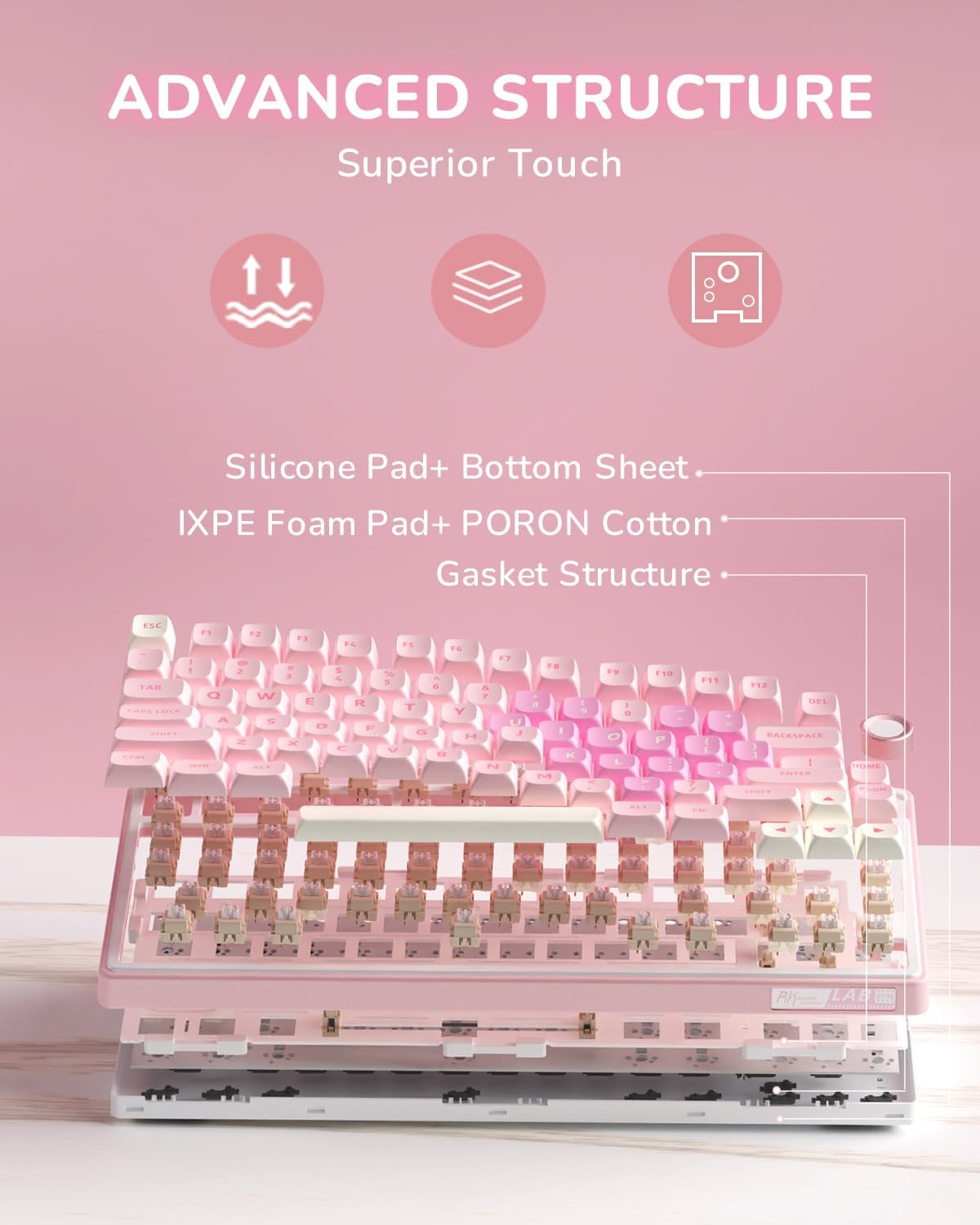 Thumbnail 4 de RK ROYAL KLUDGE R75 75% mechanical keyboard with knob