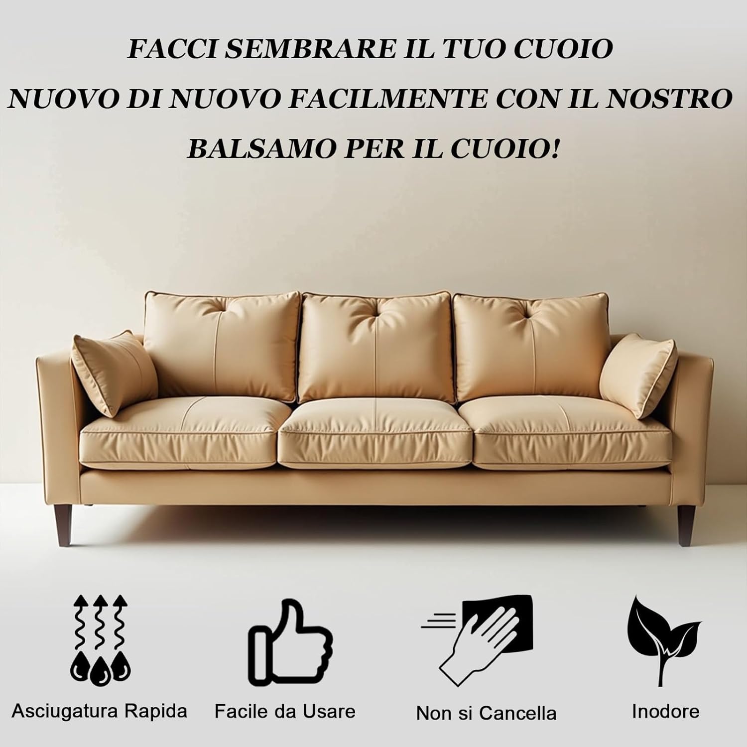 Thumbnail 4 de Kit riparazione pelle Cenozo 250 g beige: smacchiatore, stucco e tintura per sedili auto, divani e accessori