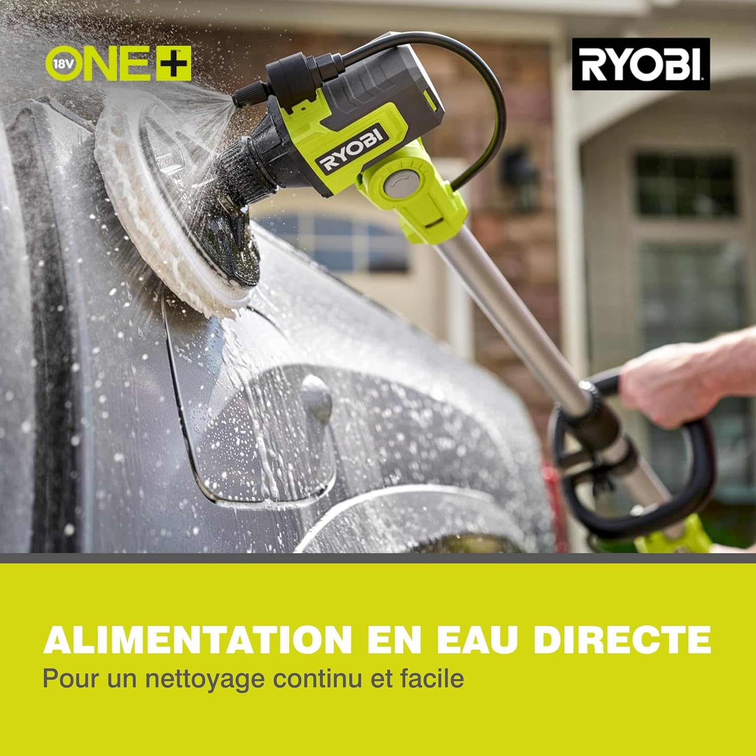 Detalle de RYOBI RWTS18-0 Brosse Rotative télescopique sans Fil 18V One+ – Puissante et longue portée