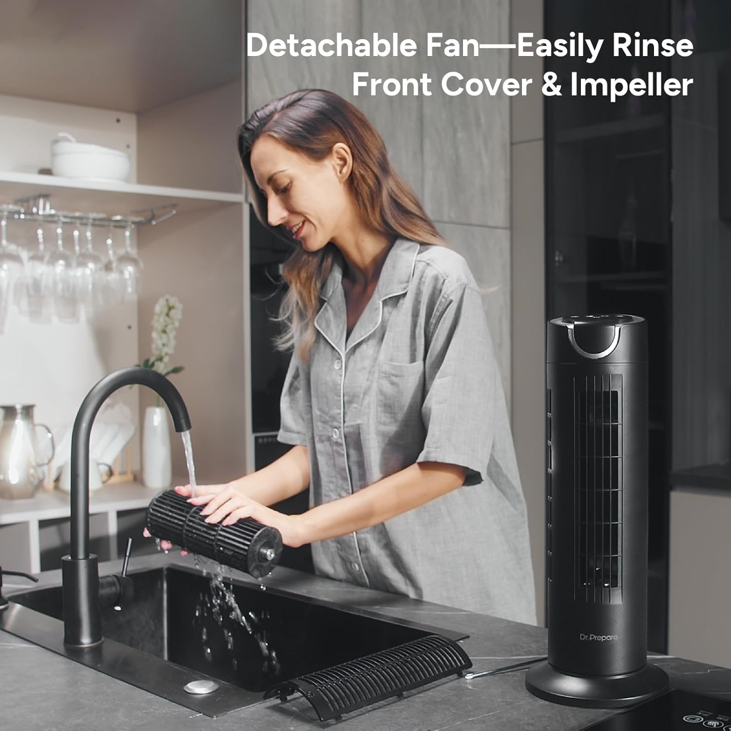Thumbnail 5 de DR.PREPARE Tower Fan for Bedroom — 16-Inch Quiet DC Bladeless Fan with Remote