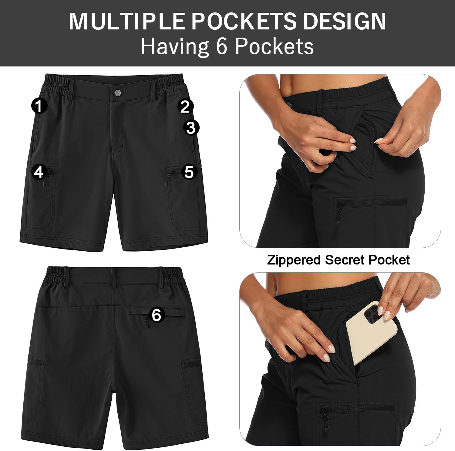 Thumbnail 3 de donhobo Women's Walking Hiking Shorts – Lightweight Quick-Dry Cargo Shorts with UPF 30