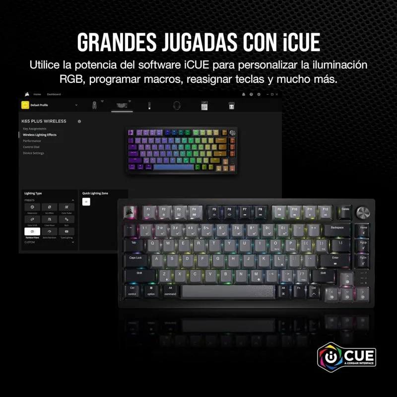 Thumbnail 2 de Corsair K65 PLUS 75% inalámbrico Hot Swappable MLX Red ⌨