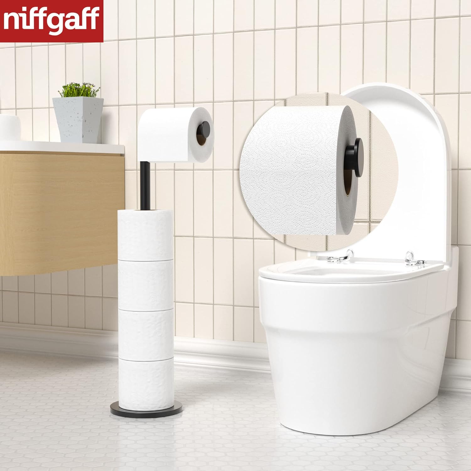 Thumbnail 4 de Stainless Steel Free-standing Toilet Roll Holder 🚽