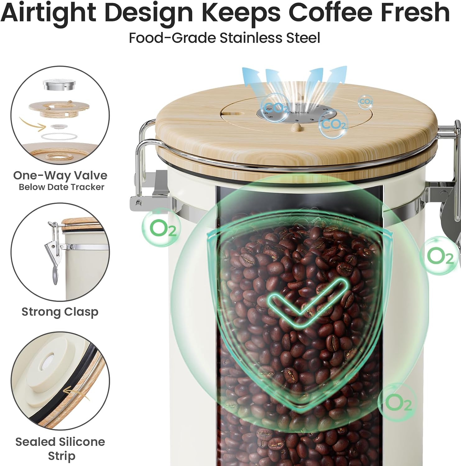 Detalle de Veken Coffee Canister 22oz