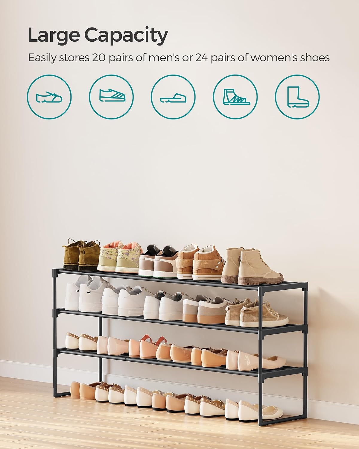 Thumbnail 4 de SONGMICS Shoe Rack, 3-Tier