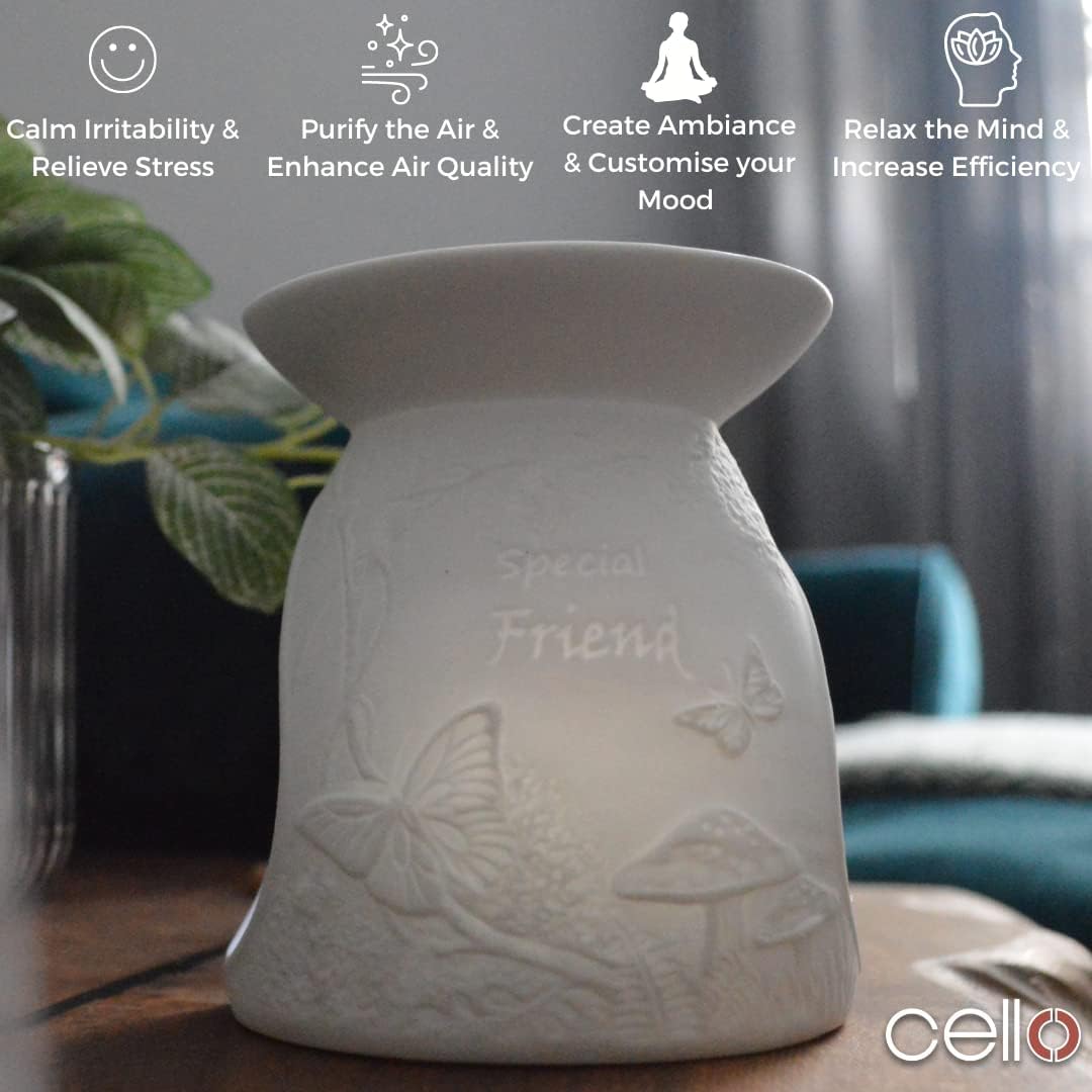 Thumbnail 5 de Cello Cello Tealight Wax Melt & Oil Burner – Special Friend Woodlands Porcelain design