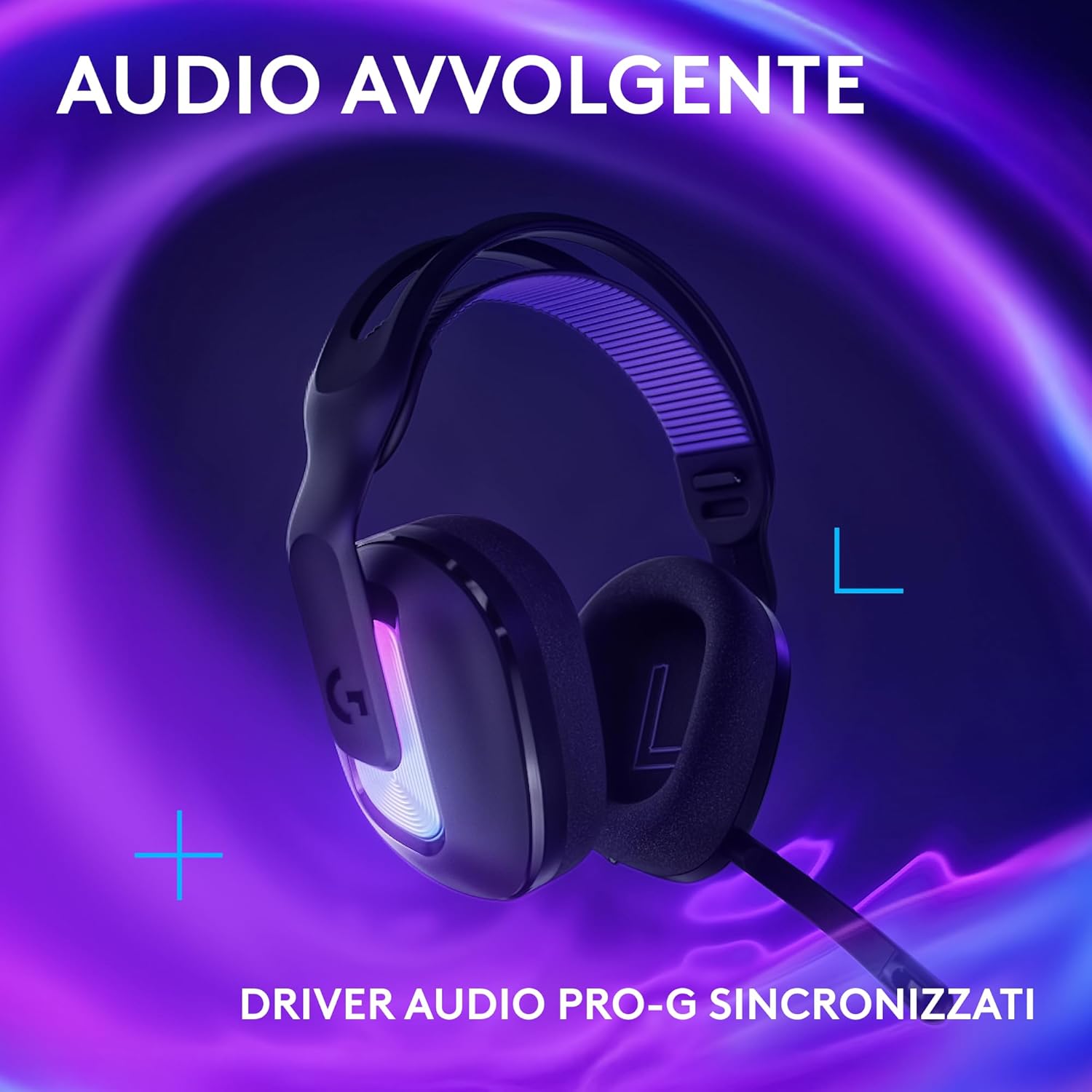 Detalle de Logitech G G522 LIGHTSPEED: cuffia gaming wireless con microfono a banda completa