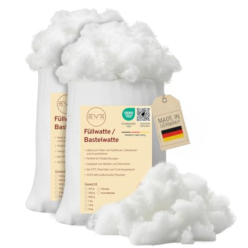 Detalle de Füllwatte 1 kg Weiche Watte & Füllmaterial OEKO-TEX 100 Zertifiziert von Eve Textile GmbH