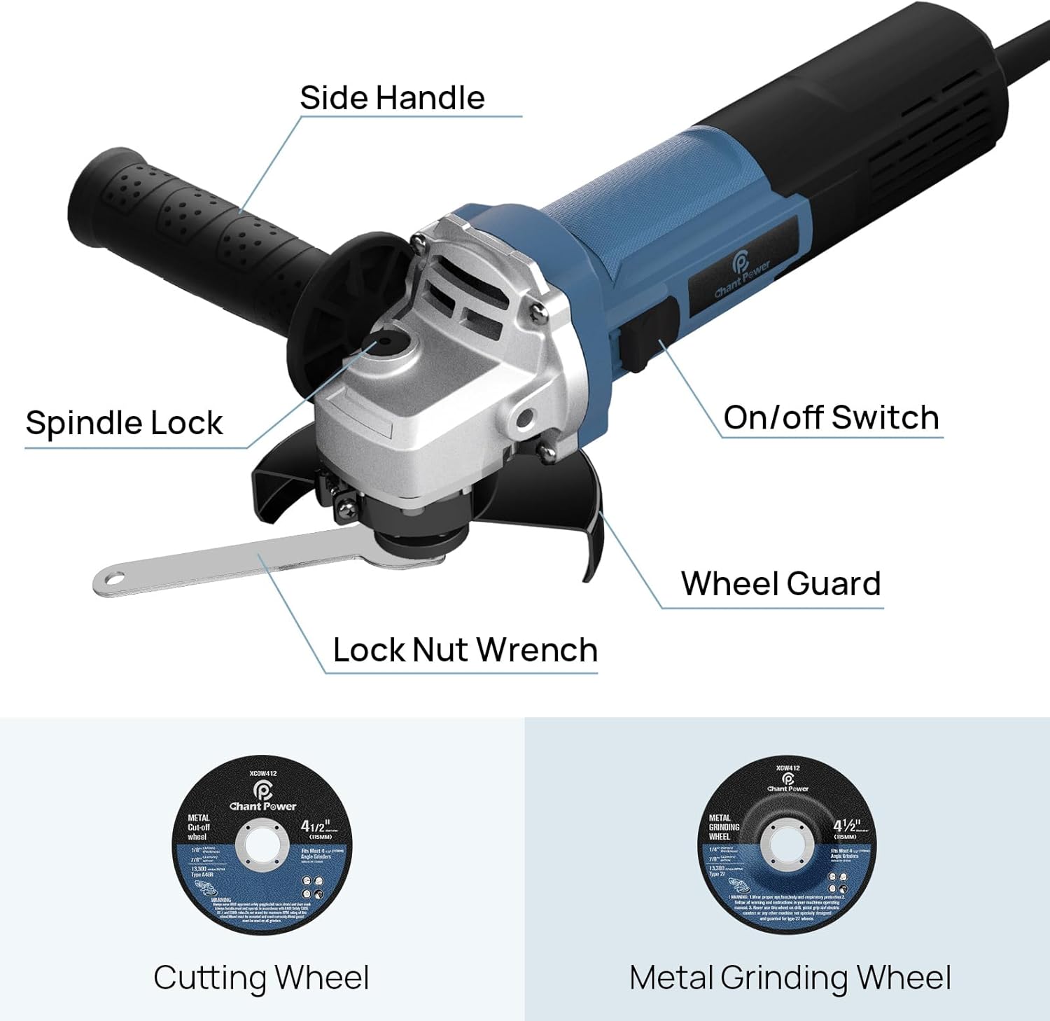 Detalle de C P CHANTPOWER 750W 115mm Corded Angle Grinder