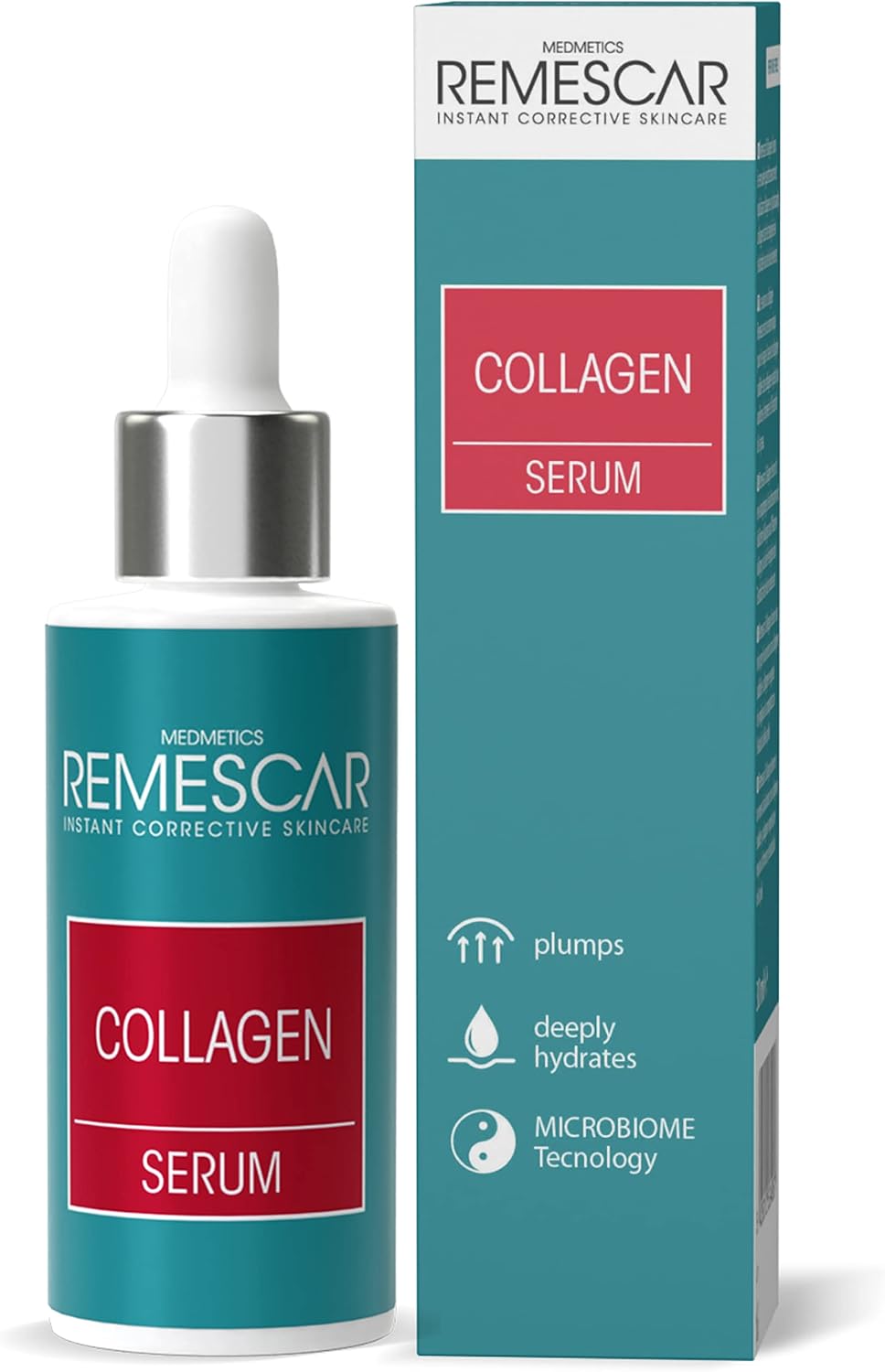 Detalle de Remescar Siero Viso Collagene Idrolizzato 30ml – Antirughe con Acido Ialuronico