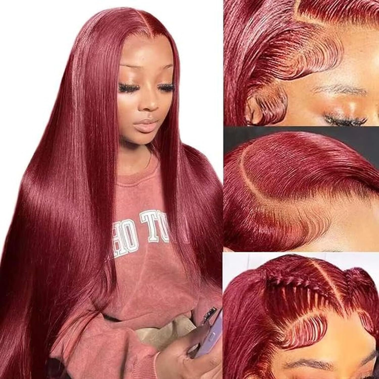 Thumbnail 6 de Fiumer Burgundy Wig 28inch 💇♀