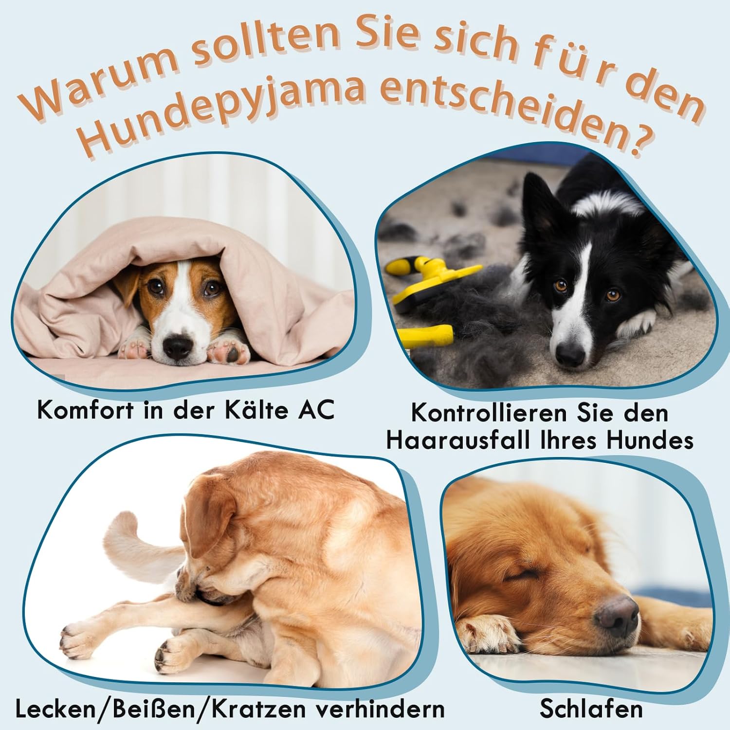 Thumbnail 3 de Katzinst Hund Pyjamas 5XL – einteiliger Hundeoverall (Blau) für großen Hund, weich & hautfreundlich