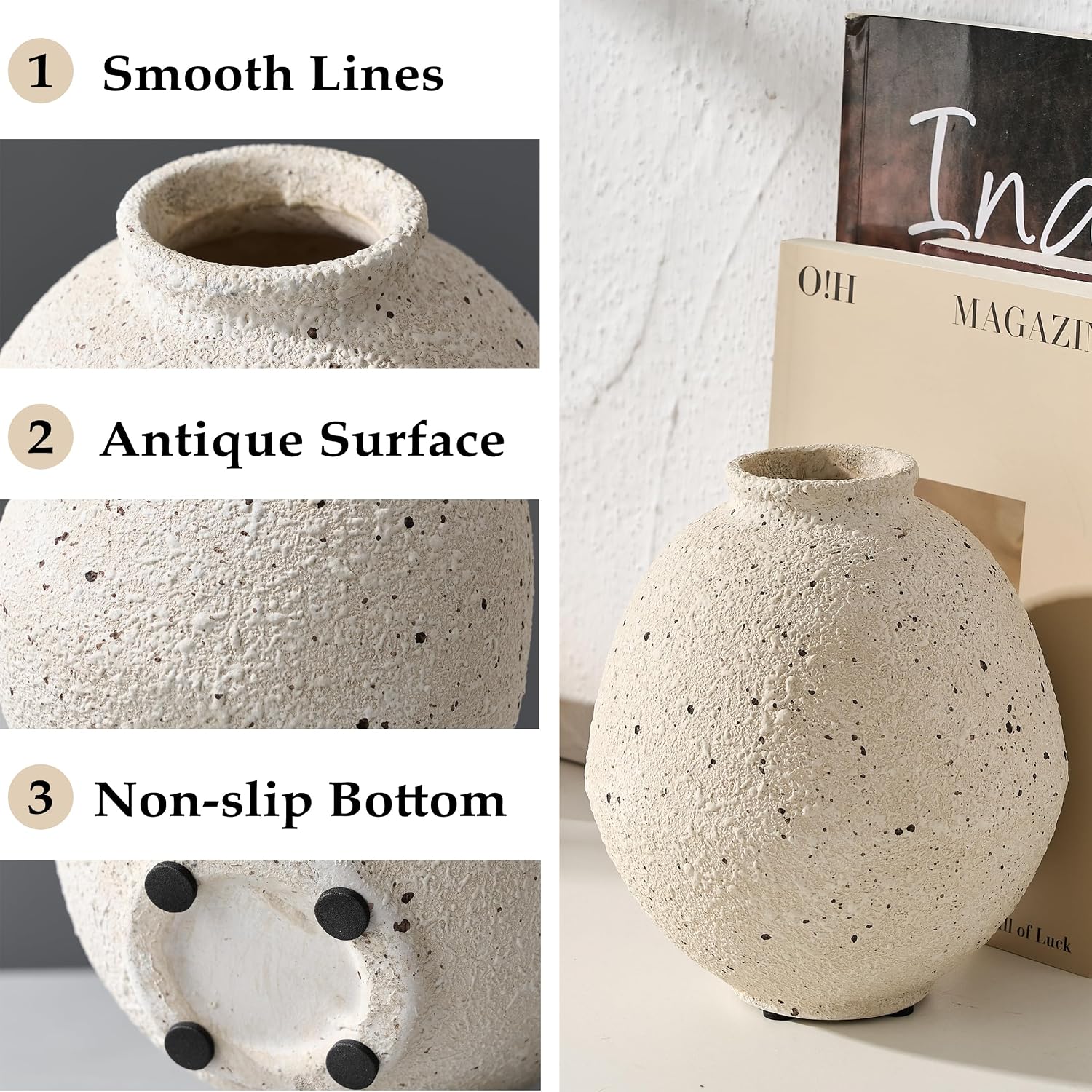 Detalle de PORCER Ceramic Vase, 6.22-Inch