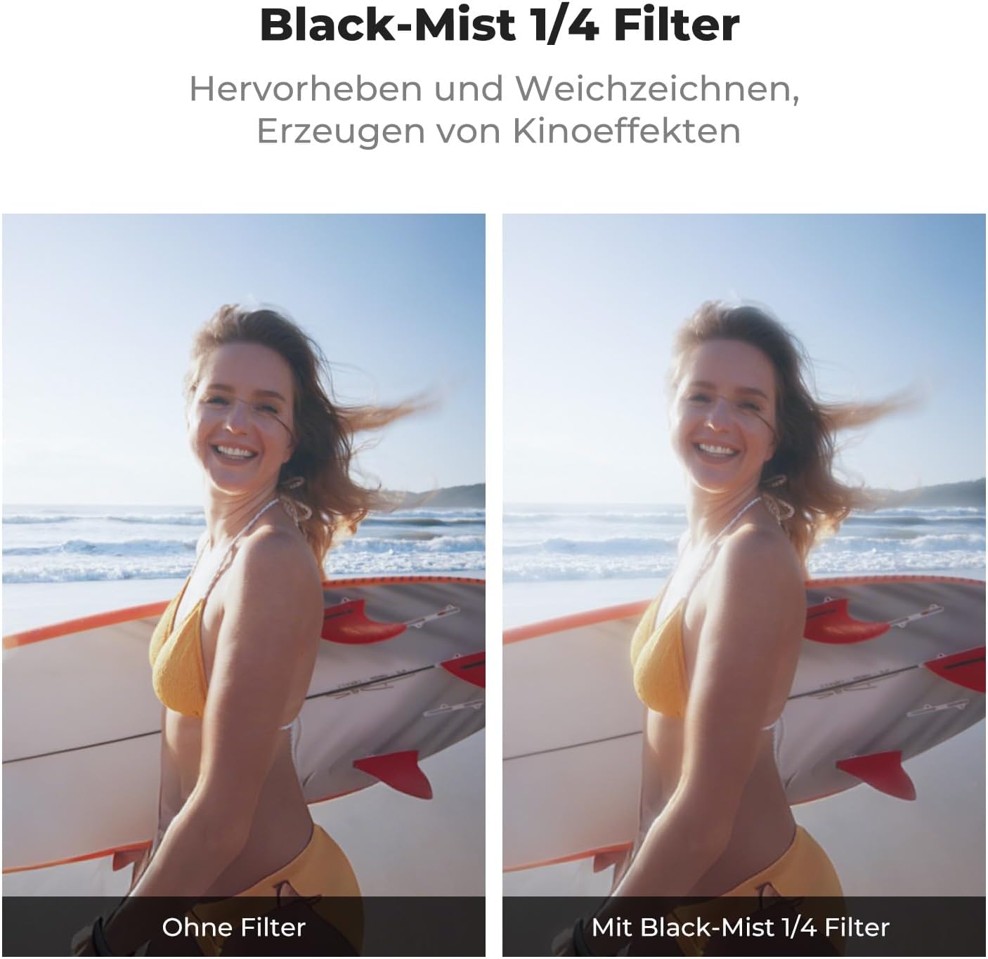 Thumbnail 4 de K&F CONCEPT Clip-On CPL VND Black-Mist 1/4 Effektfilter-Set für DJI Osmo Action 6 (3er-Pack)