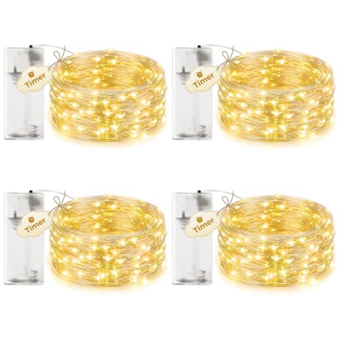 Detalle de bitjam 4 Stück Lichterkette Batterie mit Timer, 2M, 20 LED – Innen