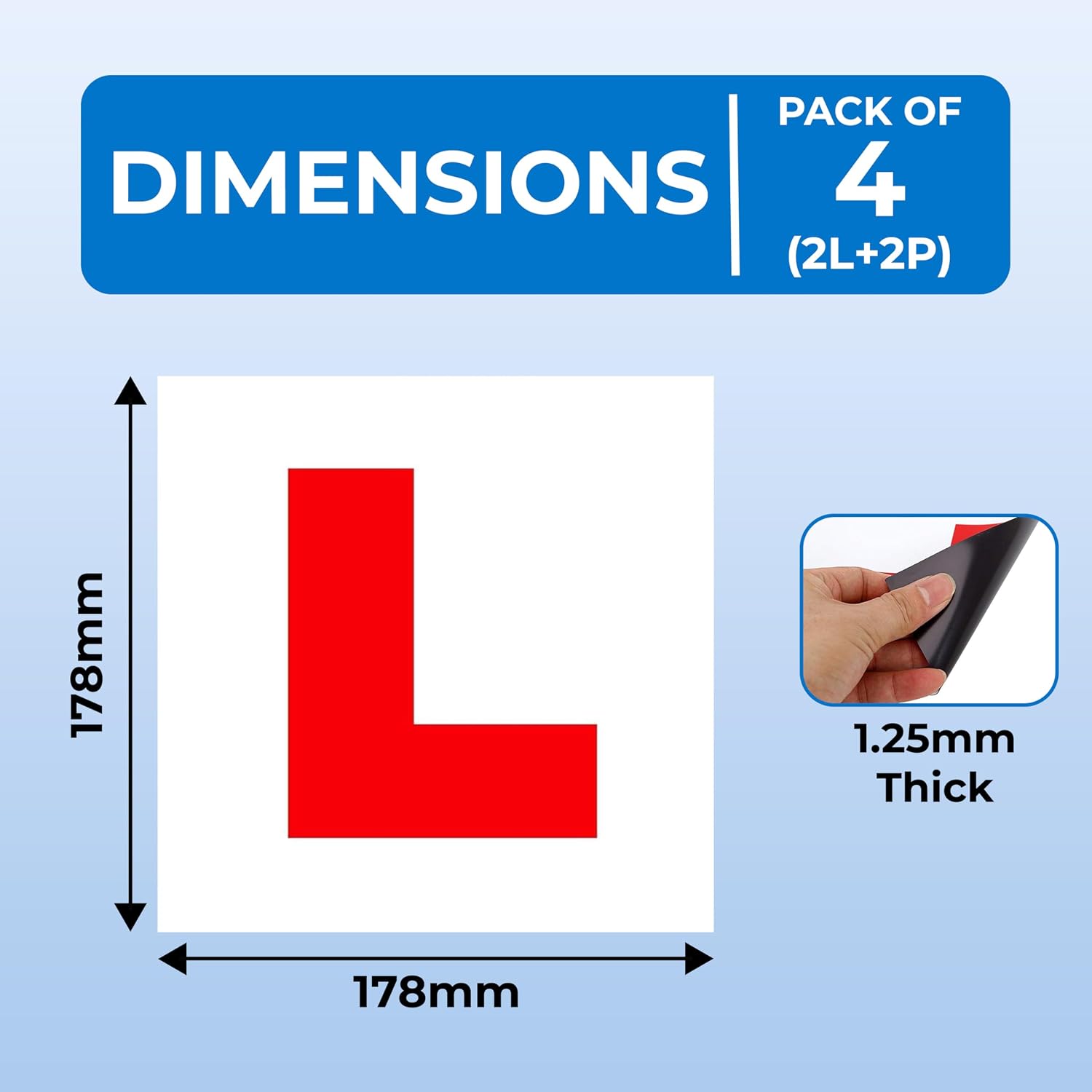 Thumbnail 1 de Double Dragon 4-Pack Fully Magnetic L & P Plates (2 L + 2 P) – DVLA Legal, UK