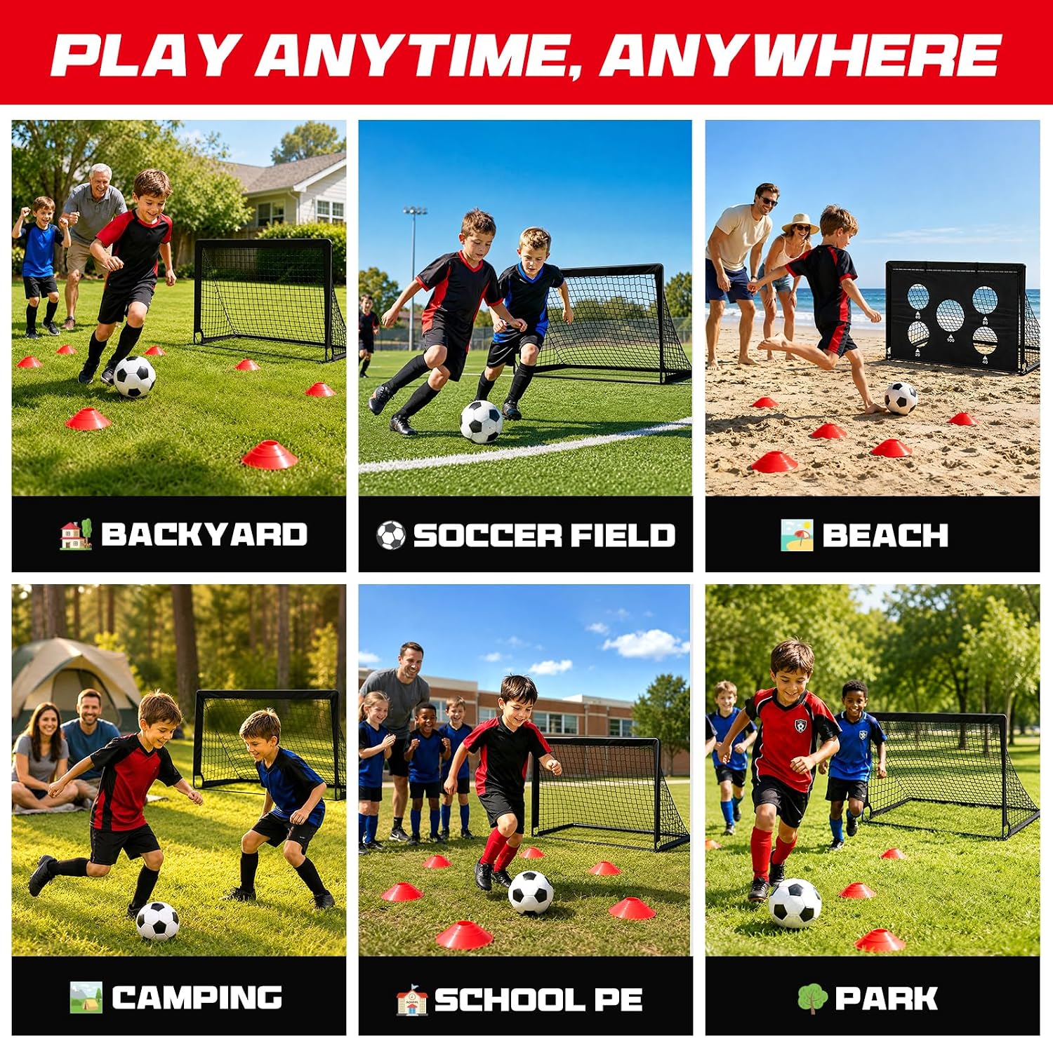 Detalle de Portable Soccer Goals 2-Pack