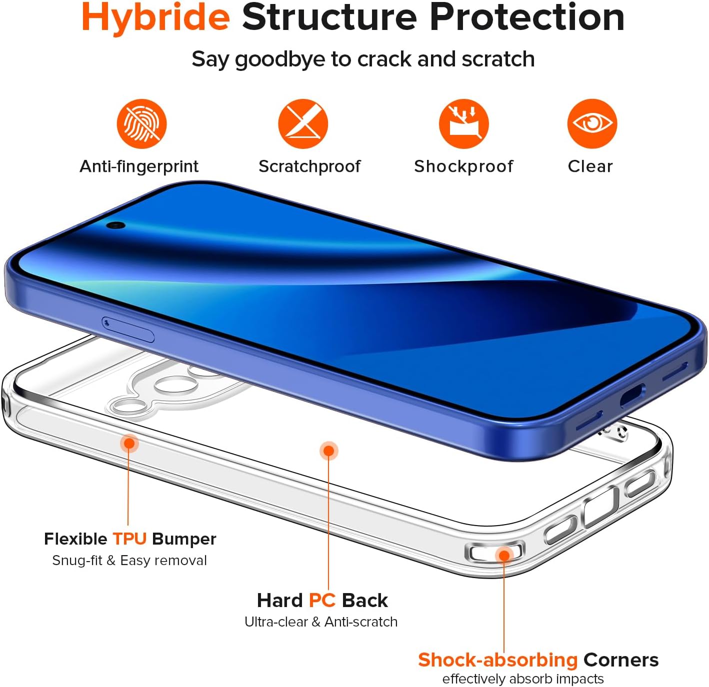 Thumbnail 2 de ivoler Google Pixel 10a Phone Case with 2 Pieces Tempered Glass – Military-Grade Protection, Clear