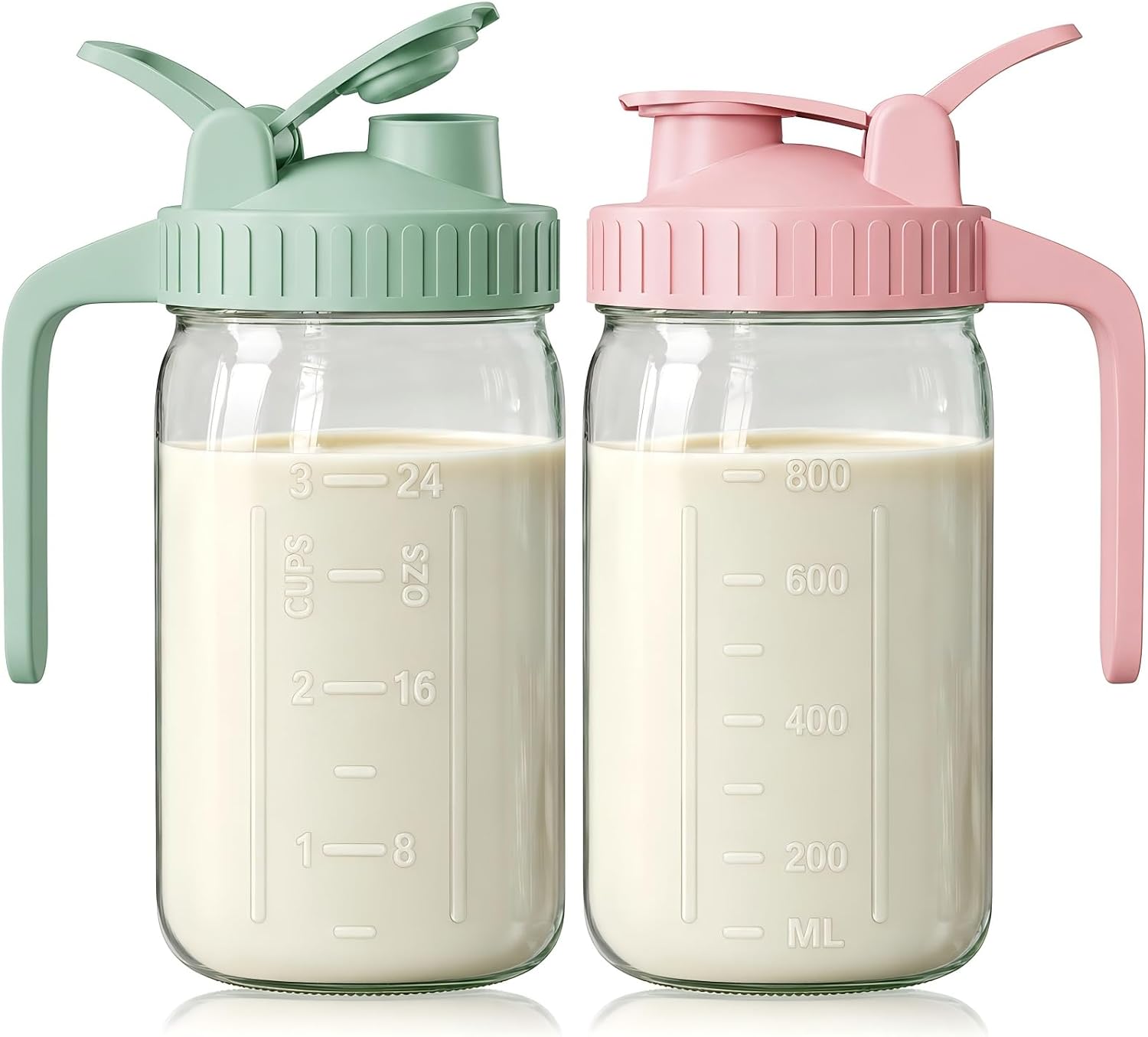 Detalle de OneDream 32 oz Glass Breast Milk Pitcher with Sealing Lid and Wide Mouth