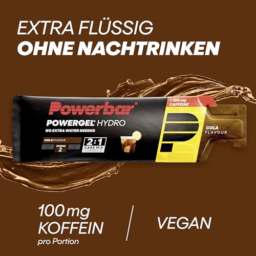 Detalle de Powerbar PowerGel Hydro Cola mit Koffein – 24x67 ml für Ausdauertraining