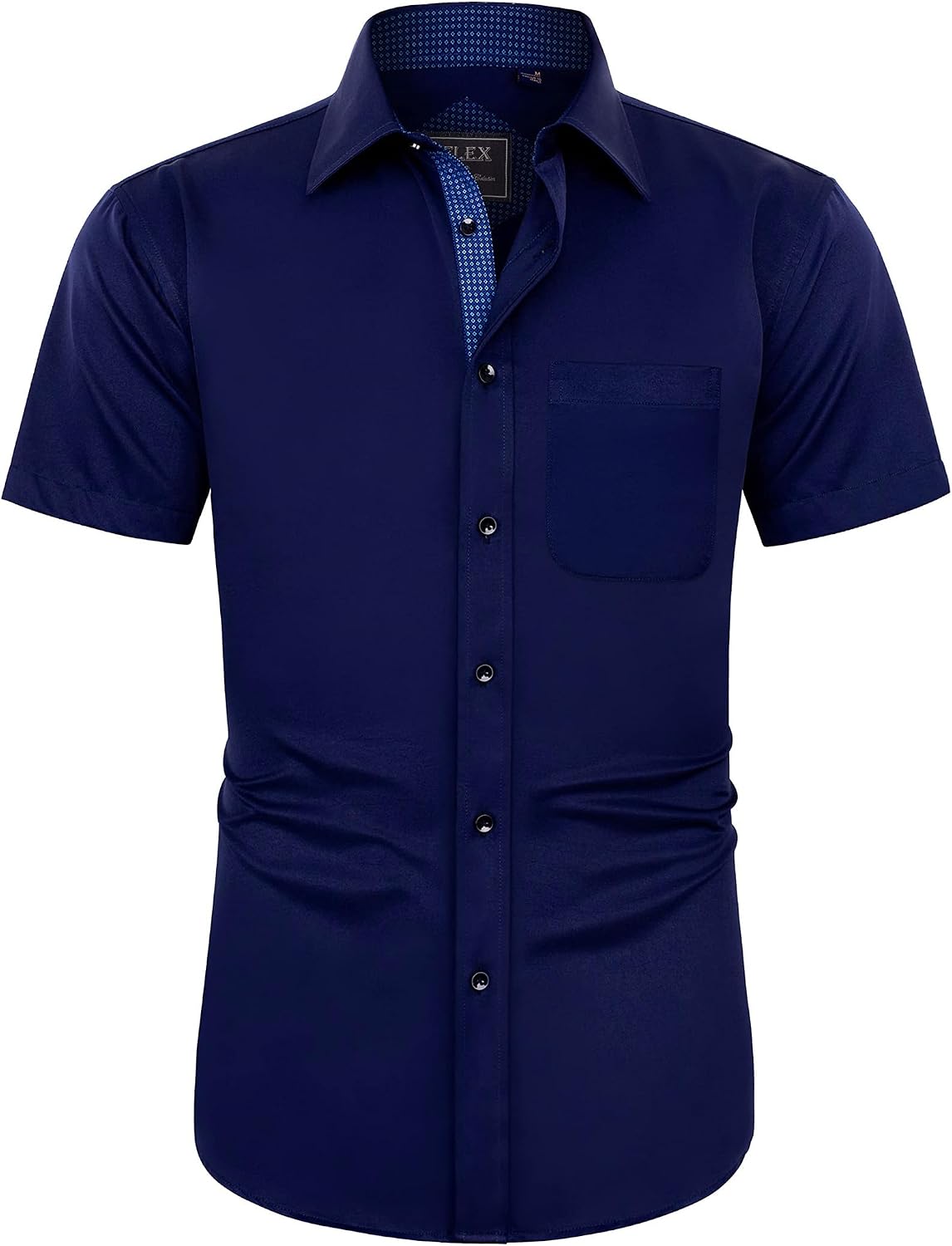 Detalle de J.VER Men's Short Sleeve Dress Shirt Non Iron Stretch – Regular Fit